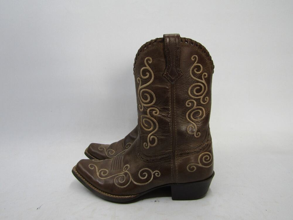 Ariat Youth Size 2.5 D Brown Leather Cowboy Western Boots